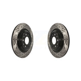 Rear Coated Drilled Slotted Disc Brake Rotors Pair For Jeep Cherokee