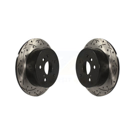 Rear Coated Drill Slot Disc Brake Rotor Pair For Toyota Camry Lexus ES350 Avalon