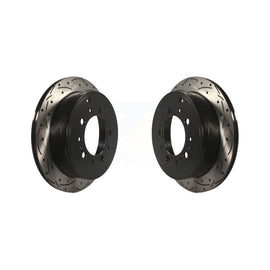 Rear Drill Slot Disc Brake Rotor Pair For Toyota Tundra Sequoia Lexus LX570 Land