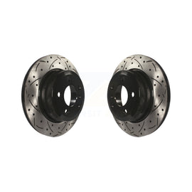 Rear Coated Drilled Slotted Disc Brake Rotors Pair For BMW X5 X6