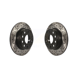 Rear Drilled Slot Brake Rotors Pair For Volkswagen Jetta Beetle Eos Audi A3 GTI