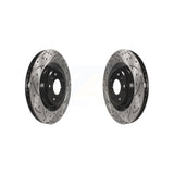 Rear Drilled Slot Brake Rotor Pair For Audi Q5 A6 Quattro Q7 Porsche Macan A4 A5