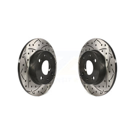 Rear Coated Drilled Slotted Disc Brake Rotors Pair For Fiat 500