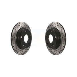 Rear Coated Drilled Slotted Disc Brake Rotors Pair For Honda Civic Insight