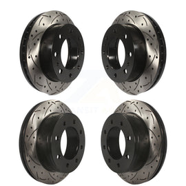 Front Rear Drill Slot Brake Rotor Kit For Chevrolet Silverado 2500 HD GMC Sierra