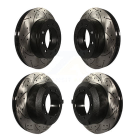 Front Rear Drill Slot Disc Brake Rotor Kit For Ford F-450 Super Duty F-550 CF500