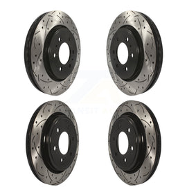 Front Rear Drill Slot Brake Rotor Kit For Ford F-150 With Electric Parking