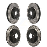 Front Rear Coated Drilled Slotted Disc Brake Rotors Kit For Ford Focus