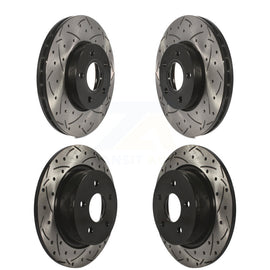 Front Rear Coated Drilled Slotted Disc Brake Rotors Kit For Ford C-Max