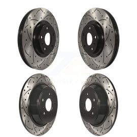 Front Rear Coated Drilled Slot Disc Brake Rotors Kit For Ford Fusion Lincoln MKZ