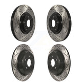 Front Rear Coated Drilled Slot Disc Brake Rotors Kit For Ford Fusion Lincoln MKZ