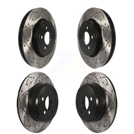 Front Rear Coated Drill Slot Disc Brake Rotor Kit For Dodge Charger Chrysler 300