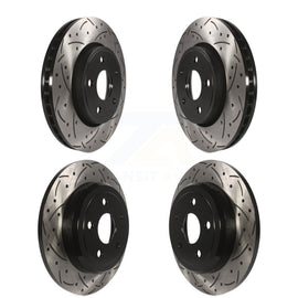 Front Rear Coated Drilled Slotted Disc Brake Rotors Kit For Dodge Durango