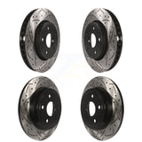 Front Rear Coated Drilled Slotted Disc Brake Rotors Kit For Dodge Durango