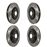 Front Rear Coated Drilled Slotted Disc Brake Rotors Kit For Jeep Cherokee