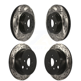 Front Rear Coated Drilled Slotted Disc Brake Rotors Kit For Subaru Impreza