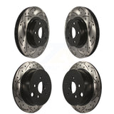 Front Rear Coated Drilled Slotted Disc Brake Rotors Kit For Subaru Impreza