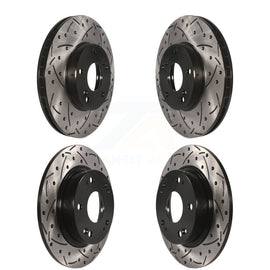 Front Rear Coated Drill Slot Disc Brake Rotors Kit For Honda Civic Acura ILX CSX