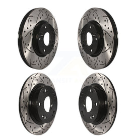 Front Rear Coated Drill Slot Disc Brake Rotors Kit For Honda Civic Acura ILX CSX