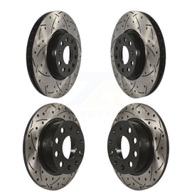 Front Rear Coated Drilled Slot Disc Brake Rotors Kit For Volkswagen Jetta Beetle