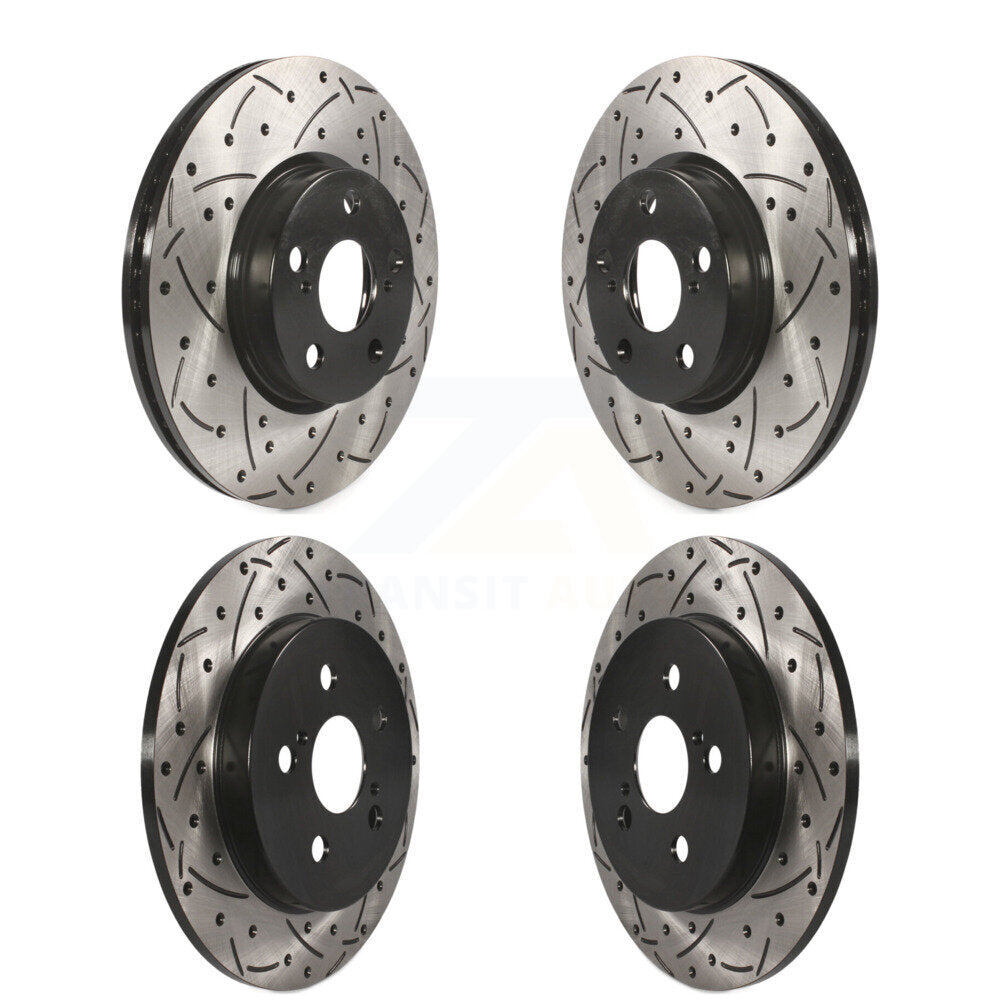 Front Rear Drilled Slot Brake Rotors Kit For Toyota Corolla Matrix Pontiac Vibe