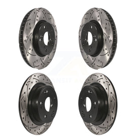 Front Rear Coated Drilled Slotted Disc Brake Rotors Kit For Honda Accord
