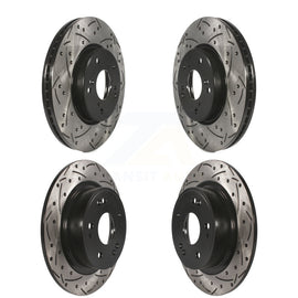 Front Rear Coated Drilled Slotted Disc Brake Rotors Kit For Honda Accord HR-V