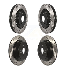 [Front+Rear] 2014-2016 Acura MDX Premium OE Drilled & Slotted Brake Rotor Kit For Max Performance Braking