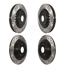 [Front+Rear] 2015-2020 Acura TLX Premium OE Drilled & Slotted Brake Rotor Kit For Max Performance Braking