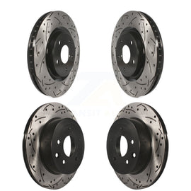 Front Rear Coated Drilled Slotted Disc Brake Rotors Kit For Nissan Rogue