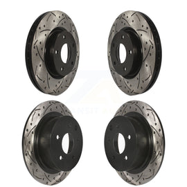 Front Rear Coated Drilled Slotted Disc Brake Rotors Kit For Nissan Altima