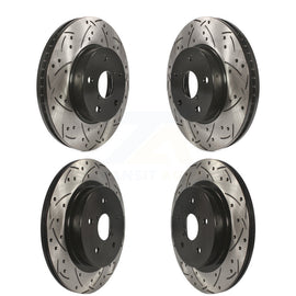 [Front+Rear] 2015-2019 Subaru Legacy 2.5L Premium OE Drilled & Slotted Brake Rotor Kit For Max Performance Braking