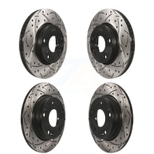 Load image into Gallery viewer, Front Rear Coated Drilled Slotted Disc Brake Rotors Kit For Honda Civic Insight