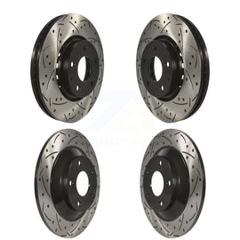 Front Rear Coated Drilled Slotted Disc Brake Rotors Kit For Mazda CX-5