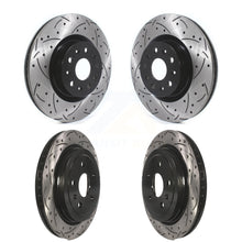 Charger l&#39;image dans la galerie, Front Rear Coated Drilled Slotted Disc Brake Rotors Kit For Cadillac CTS