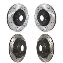 Load image into Gallery viewer, Front Rear Coated Drilled Slotted Disc Brake Rotors Kit For Lincoln MKC