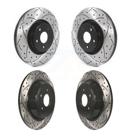 Front Rear Coated Drilled Slotted Disc Brake Rotors Kit For Lincoln MKC