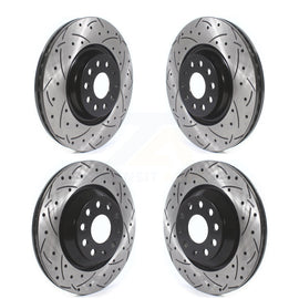 Front Rear Drilled Slot Brake Rotors Kit For Volkswagen GTI Audi Golf R S3 Q3 A3