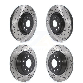 Front Rear Coated Drilled Slot Disc Brake Rotors Kit For Volkswagen Tiguan Jetta