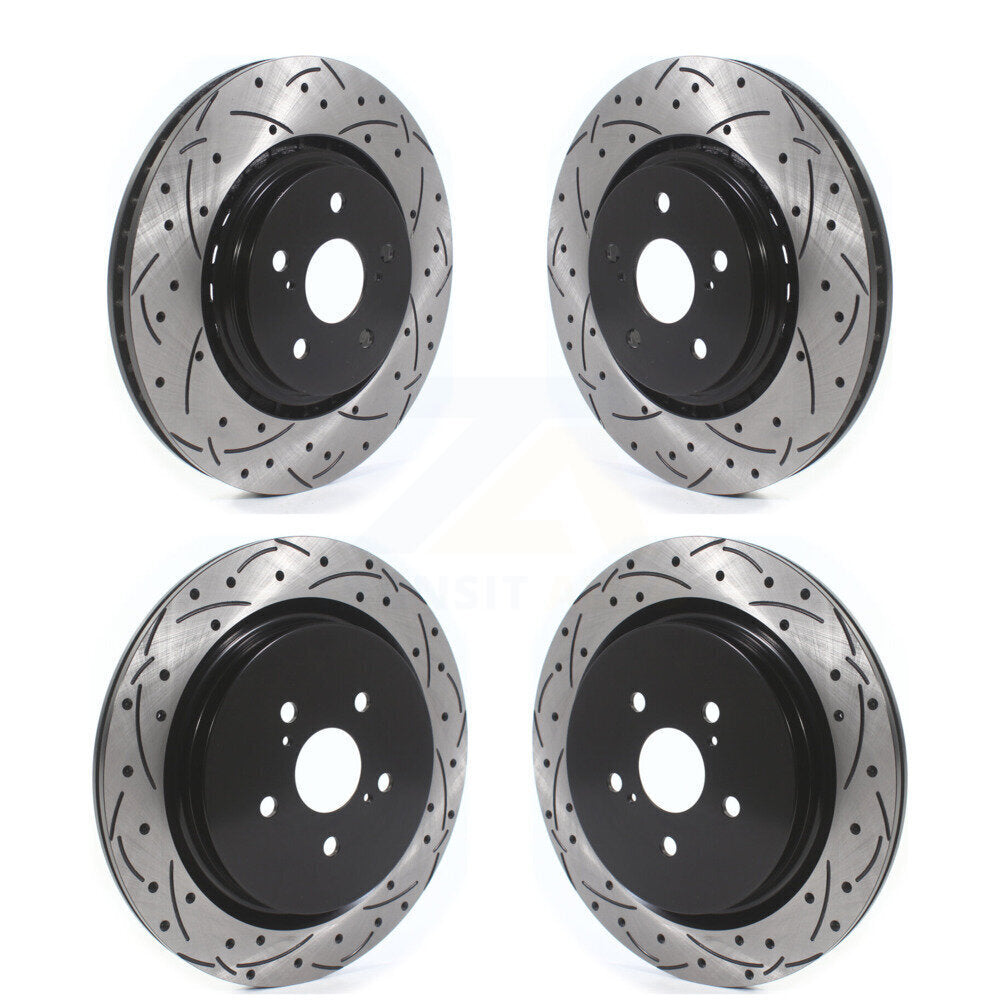 Front Rear Drill Slot Disc Brake Rotor Kit For Lexus RX350 RX450h RX350L RX450hL