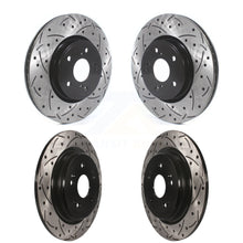 Charger l&#39;image dans la galerie, Front Rear Coated Drilled Slotted Disc Brake Rotors Kit For Honda CR-V