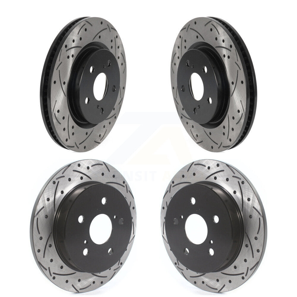 Front Rear Drilled Slot Brake Rotor Kit For Toyota Camry RAV4 Lexus ES350 Avalon