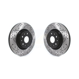Front Drill Slot Disc Brake Rotor Pair For Chevrolet Camaro Cadillac CTS CT6 CT5