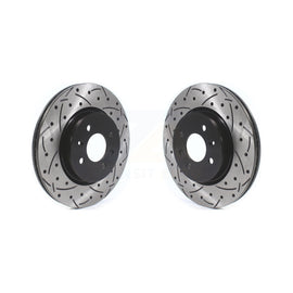 Front Coated Drilled Slotted Disc Brake Rotors Pair For Kia Rio Hyundai Accent
