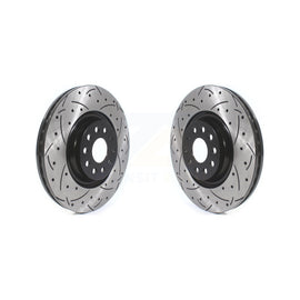 Front Drill Slot Brake Rotor Pair For Volkswagen Tiguan Jetta GTI Audi Golf R S3