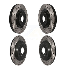 Front Rear Coated Drilled Slotted Disc Brake Rotor Kit For Ford Edge Lincoln MKX