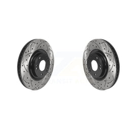 Front Coated Drilled Slotted Disc Brake Rotors Pair For Hyundai Genesis