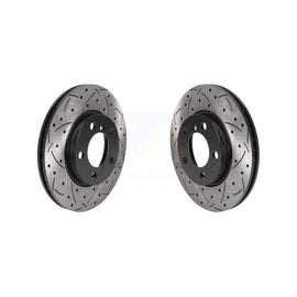 Front Coated Drill Slot Disc Brake Rotor Pair For Mini Cooper Countryman Paceman