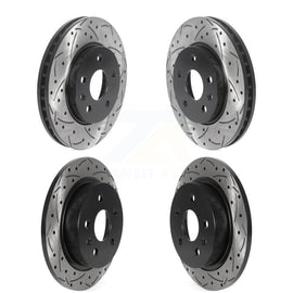 Front Rear Coated Drilled Slot Disc Brake Rotor Kit For Chevrolet Malibu Limited