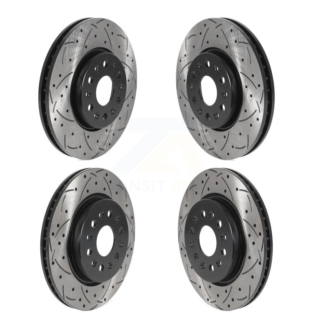 Front Rear Drilled Slot Brake Rotors Kit For Chevrolet Traverse GMC Acadia Buick